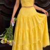 Conjunto Top y Falda Bordada