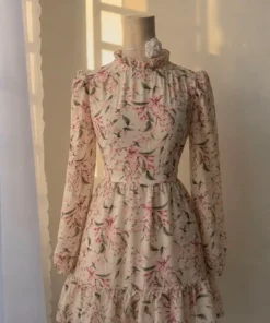 Vestido Floral Manga Larga