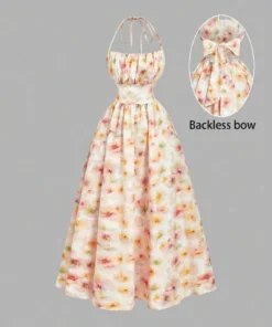 Vestido Floral Espalda Descubierta